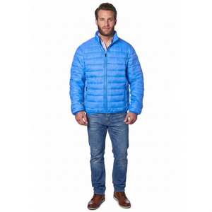 FINER THREADS Chaqueta Acolchada para Hombre con Cierre Completo y Cuello Alto, Color Sólido, Secado Rápido y Transpirable para Invierno - Product Image 1