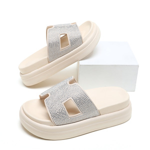 Guru Women's Summer Sandals EVA Rhinestone Fish Mouth Non <b>Slip</b> Soft Sole Beach <b>Slide</b> Shoes - Product Image 1