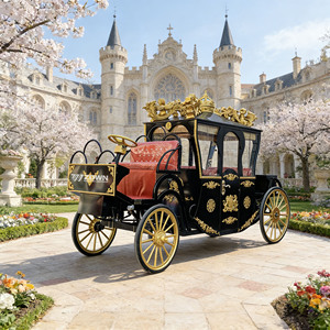 2026 New Design Royal Horse Drawn Carriage Luxury Wedding Coach with LED Light - Product Image 1
