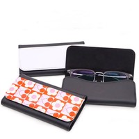 Étui à lunettes vierge en cuir PU pour sublimation, pochette de protection pour lunettes de soleil à impression par transfert thermique