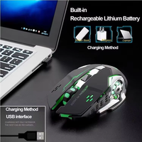Keywin Dual Mode Wireless Rechargeable Gaming Mouse 2.4Ghz 7D Wireless Adjustable DPI 1600 Office LED Desktop Mice