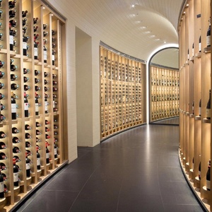 Meuble <span class=keywords><strong>mural</strong></span> classique en bois massif écologique pour le <span class=keywords><strong>rangement</strong></span> et la présentation de vins, avec éclairage LED en option, pour salon et maison - Product Image 2