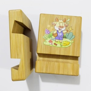 Bamboo Phone <b>Stand</b> UV Printed Zodiac Animal Desk Holder Lazy Person <b>Stand</b> - Product Image 2