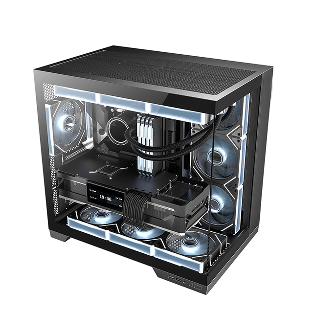 Dual-Chamber and Column-Free Design Computer Game ATX Mid-Tower Gaming PC Gamer Case Support 360mm Radiators Support 410mm GPU