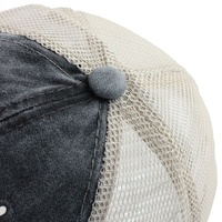 Gorra de béisbol deportiva de malla de algodón lavado con visera curva, 6 paneles, gorra de camionero de malla en blanco, gorras de béisbol personalizables