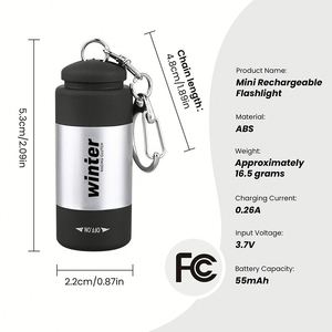 Mini Linterna Portátil Personalizable con Llavero, Logotipo Personalizado, Regalo Promocional, Linterna LED de Bolsillo Pequeña Recargable por USB - Product Image 2