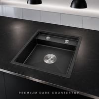 Évier de cuisine en acier inoxydable 304 noir mat à lignes épurées avec panier égouttoir pour cuisine familiale