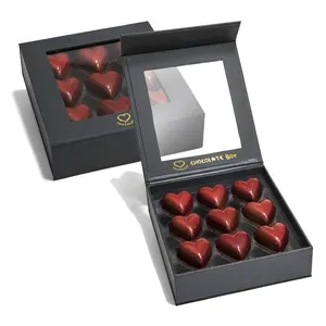 Insert padded gastronomy chocolate packaging dates paper gifts box transparent stuffed gift box with window