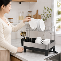 Égouttoir à vaisselle moderne en métal de haute qualité, support de comptoir de cuisine pour ustensiles et vaisselle