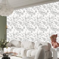 Autocollants muraux imperméables en PVC personnalisés pour salon, décoration intérieure, fresques murales à motif répété chinois