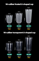 Hanyong Custom Logo Print Ronde Vorm 500Ml 700Ml Wegwerp Matte Injectie Pp Plastic Boba Thee Milkshake Bekers