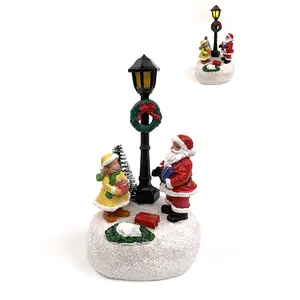 hot christmas gift christmas ornament led snowman figurines resin chinese christmas decorations