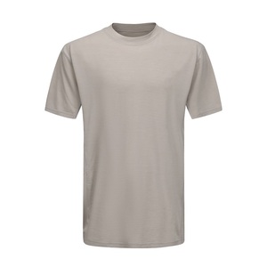 Camiseta de Manga Corta de Lana de Alta Calidad para Hombre, Cuello Redondo, Tops de Lana Merino Superfina - Product Image 1