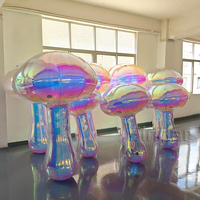 Ballon géant en forme de champignon miroir gonflable en PVC double, imprimé UV, taille personnalisable, scellé à l'air, pour événements et décorations de fête