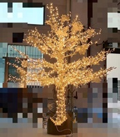 Outdoor Weihnachten simulieren Zweig Dekoration Zweig führte künstliche Birke Lichter