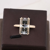 Provence 15x9mm forme rayonnante entrecroisée gris foncé Moissanite bague de mariage ensemble femmes bijoux 10k or jaune