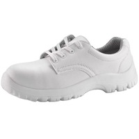 Chaussures de sécurité antistatiques en cuir blanc AIMVVSEC avec embout en acier, antidérapantes, respirantes, doublure en maille, pour l'hiver et le printemps, idéales pour les environnements de travail propres