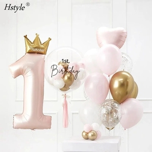 Hstyle First <strong>Birthday</strong> Party 1st Baby Girl <strong>Decorations</strong> 40inch <strong>Princess</strong> Crown One Balloon Baby First One Year Anniversary Supplies - Product Image 6