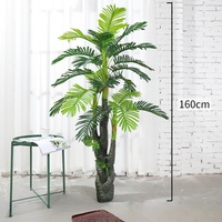 Palmier artificiel géant de 160 cm, grande fausse cocotier décorative résistante aux UV pour aménagement paysager de complexe hôtelier