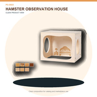 Casa de Madera Personalizada para Hámsteres con Panel de Visión Transparente, Ventilación y Diseño de Múltiples Habitaciones para Mascotas Pequeñas