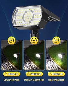 Luces Solares para Exteriores con Sensor de Luz, 56 LED, Resistentes al Agua IP68, 3 Modos de Iluminación para Jardín, Patio y Camino, WADE-JS020 - Product Image 5