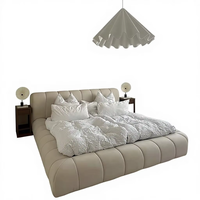 Matelas JINS Bamboobrandmattress avec surmatelas, taille double, cadre de lit en bois massif moderne, taille king