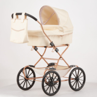 Poussette de poupée de luxe exquise avec cadre métallique, tissu scintillant, jouets de jeu, cadeau parfait pour les filles, accessoires pour poupées