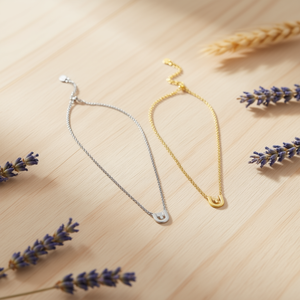 Collier pendentif lettre U en acier inoxydable 1CM avec étiquette simple face, chaîne de collier, bijoux de mode - Product Image 2