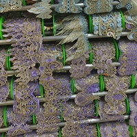 AFFINITY 3D Fleur Broderie Guipure Dentelle Garniture Multicolore pour Abaya Maison Textile Décoration Mariée Dentelle Applique