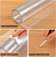 Nappe en vinyle PVC couverture de protection transparente facile à nettoyer essuyable en plastique salle à manger café bout de table protecteur nappe rouleau