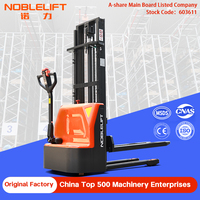 Gerbeur électrique Premium Noblelift PSE15L-C 1500 kg, transpalette marcheur, batterie plomb-acide, pneus polyuréthane, mât bi-étages