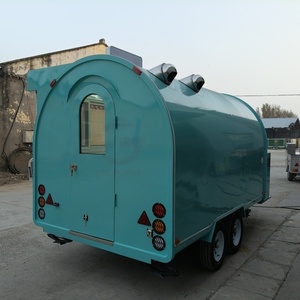 Chariot alimentaire mobile rond personnalisé à pousser à la main avec congélateur de présentation pour la vente de pizzas, de pop-corn et de glaces - Product Image 3