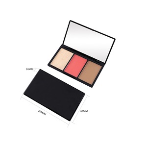 Logotipo personalizado Maquillaje 3 en 1 Resaltador facial <span class=keywords><strong>Colorete</strong></span> <span class=keywords><strong>Paleta</strong></span> cosmética multiusos <span class=keywords><strong>Paleta</strong></span> de resaltador de contorno facial con espejo - Product Image 3