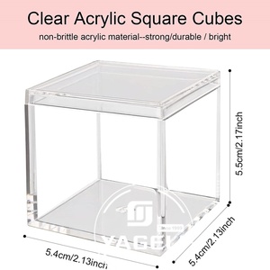 Clear Acrylic Square Cubes <b>Small</b> <b>Storage</b> <b>Box</b> Wedding Candy <b>Box</b> Lid Jewelry Display Containers Customized Logo Silk-Screen - Product Image 3
