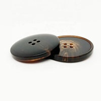 Kustom hitam & coklat 15mm 20mm kancing klakson Blazer asli alami untuk setelan