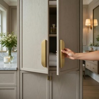 Koppalive Laiton demi-lune ronde armoire porte tiroir poignée de tirage noir nickel brossé demi-cercle poignées de placard