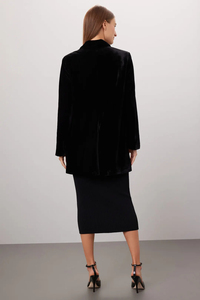 Fabrication <span class=keywords><strong>de</strong></span> vêtements haut <span class=keywords><strong>de</strong></span> gamme sur mesure OEM, blazer classique en <span class=keywords><strong>velours</strong></span> pour femmes, col châle, manches longues, <span class=keywords><strong>veste</strong></span> pour femmes - Product Image 4