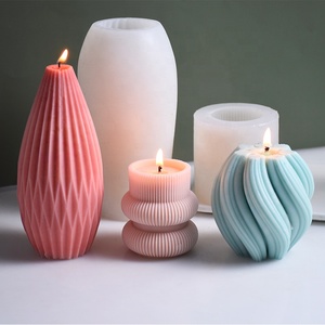 Factory wholesale 3D Handmade DIY Candle Mold Silicone Material geometry Shape Candle Molds for Candle Making