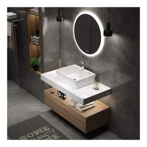 Ensemble <span class=keywords><strong>de</strong></span> meuble-lavabo <span class=keywords><strong>de</strong></span> <span class=keywords><strong>salle</strong></span> <span class=keywords><strong>de</strong></span> <span class=keywords><strong>bain</strong></span> avec miroir et éclairage pour <span class=keywords><strong>une</strong></span> installation résidentielle complète et des projets <span class=keywords><strong>de</strong></span> rénovation <span class=keywords><strong>de</strong></span> la maison avec plan <span class=keywords><strong>de</strong></span> travail - Product Image 1