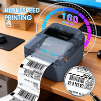 Printer Label Thermal Gudang 4 Inch 110mm untuk Pengiriman Ekspres Logistik, Printer Label Pengiriman Barcode USB Nirkabel