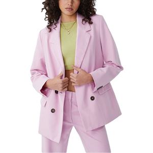 Blazers Damas Personalizado Manga Larga Botón Detalle Frontal Oversize blazer Venta <span class=keywords><strong>al</strong></span> por mayor Casual <span class=keywords><strong>Oficina</strong></span> - Product Image 4