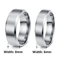 8 MM Breiter Großhandels-Edelstahlring in Top-Qualität, Schmuckrohling, gravierbarer Ring für Herren