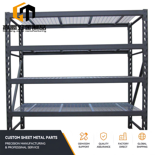 Medium Duty Warehouse Storage Rack With Wire Mesh Deck Adjustable Layer Metal Shelving Unit Grey White for Workshop Factory
