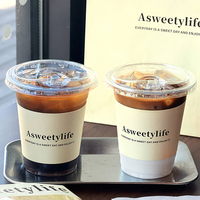 Gobelets personnalisés en PET transparent jetables pour café, boissons froides et bubble tea, avec couvercles et pailles, impression de logo, vente en gros