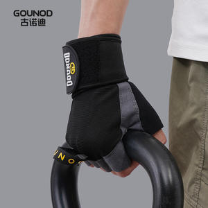 Guantes de Gimnasio de Medio Dedo de Poliéster para Hombres y Mujeres, Uso Deportivo, Palma Antideslizante de PU, Acolchado Grueso para Barra de Dominadas - Product Image 2