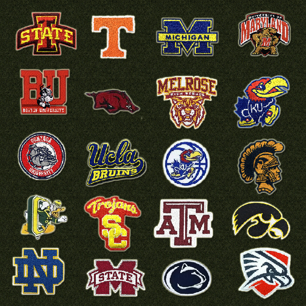 Индивидуальные нашивки NCAA, национальная Студенческая спортивная ассоциация, тематические патчи для университета и колледжа, вышивка утюгом для кепки