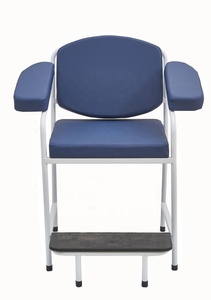 Deluxe Metal malzeme kan sandalye tıbbi deri yatak diyaliz uzanmış yatak hastane sandalyesi flebotomi kan toplama için - Product Image 5