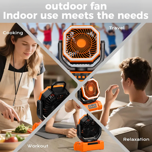 Ventilador USB portátil recargable F6S de 20000mAh con luz LED para camping, ventilador de mesa para exteriores. - Product Image 4