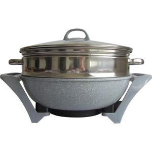 หม้อไฟฟ้าทองคำ 34 ซม. หม้อหินไมแฟนอเนกประสงค์เคลือบกันติด พร้อมฝาปิด สำหรับใช้ในบ้าน - Product Image 2