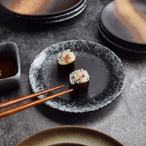6 pulgadas de porcelana placa redonda tema japonés Color aperitivos de fideos platos de desayuno carne plato Retro casa hotel <span class=keywords><strong>restaurante</strong></span> - Product Image 5